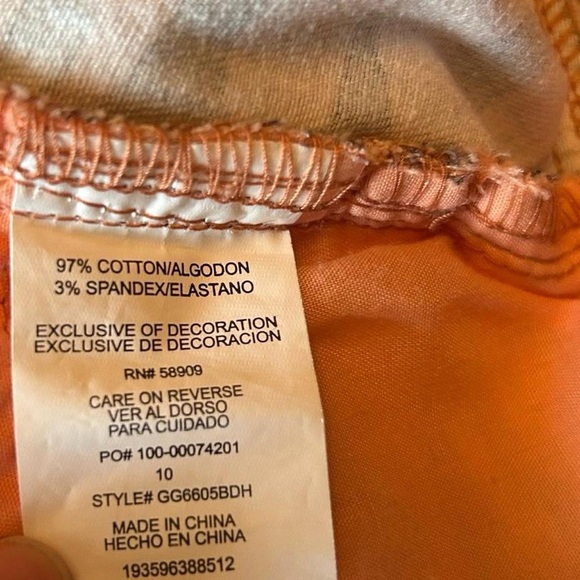 Gianni Bini Girls Orange Tiger-Print Denim Mini Skirt | Size 10 - Picture 6 of 6